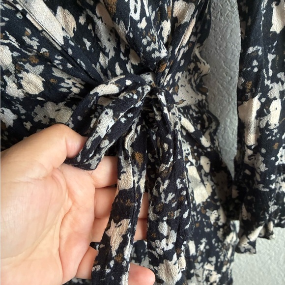 Free People All The Right Ruffles Monochrome Patterned Romper S - Picture 7 of 15